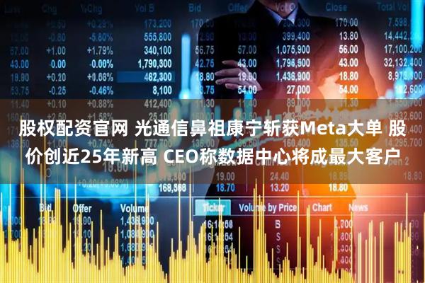 股权配资官网 光通信鼻祖康宁斩获Meta大单 股价创近25年新高 CEO称数据中心将成最大客户